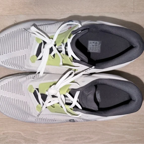 On Running Men's White and Lime Athletic Shoes - Picture 7 of 7
